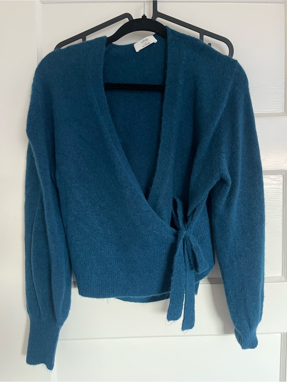 Aritzia Teal Wrap Softspoke Cassidy Sweater